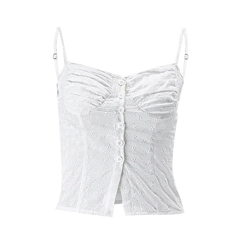 Textured Pleated Backless Cami Top - Y2K Aesthetic, Cute Crop for Coquette & Grunge Styles