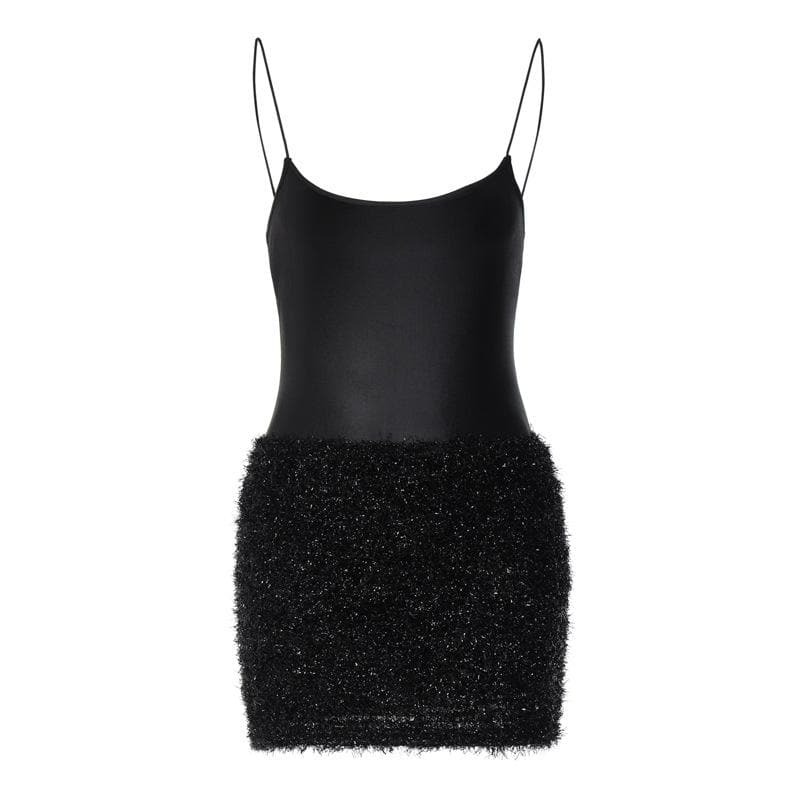 Textured Satin U-Neck Spaghetti Strap Mini Dress - Y2K Aesthetic, Coquette Style, Cute Outfit