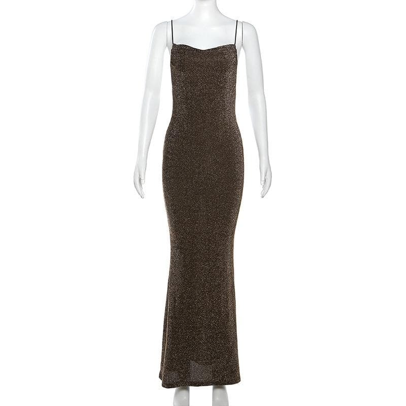 Textured Spaghetti Strap Backless Maxi Dress - Y2K Aesthetic, Coquette Style, Cute & Comfy