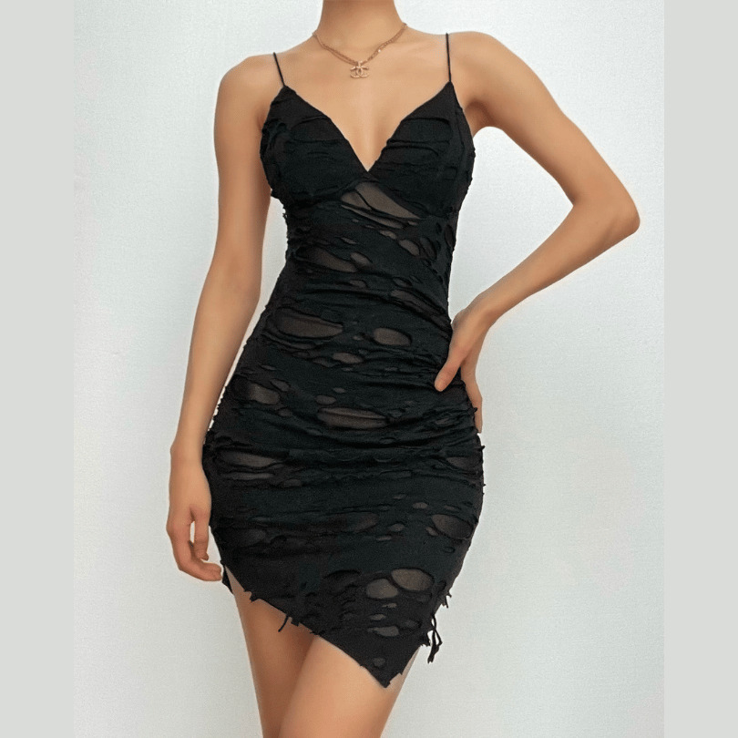 Textured V-Neck Backless Mini Dress - Y2K Aesthetic, Coquette Style, Cute Summer Outfit