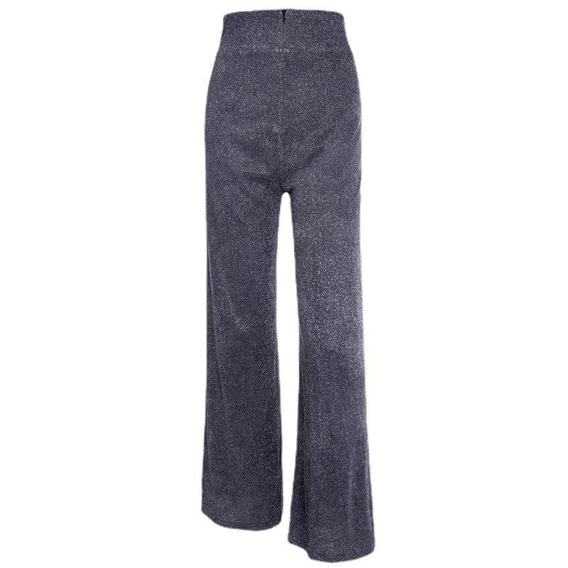 Textured Y2K High Rise Wide Leg Pants - Grunge Aesthetic Comfy Bottoms for Trendy Outfits