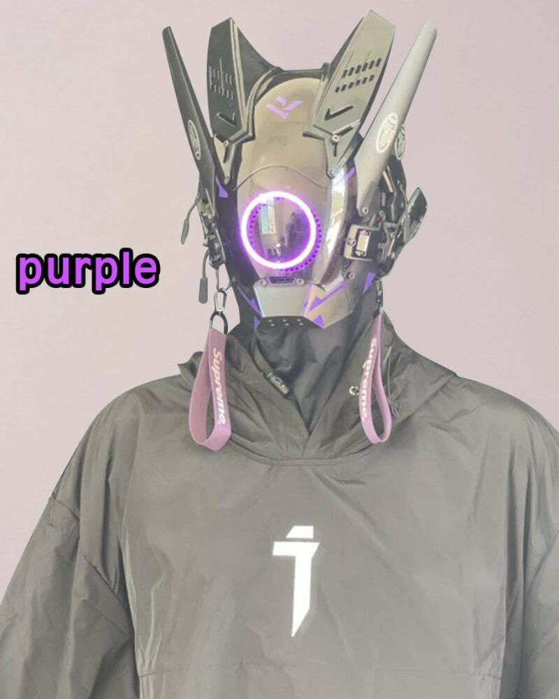 Thinking Out Loud Cyberpunk LED Mask - 7 Color Options for Y2K, Grunge, and Aesthetic Styles