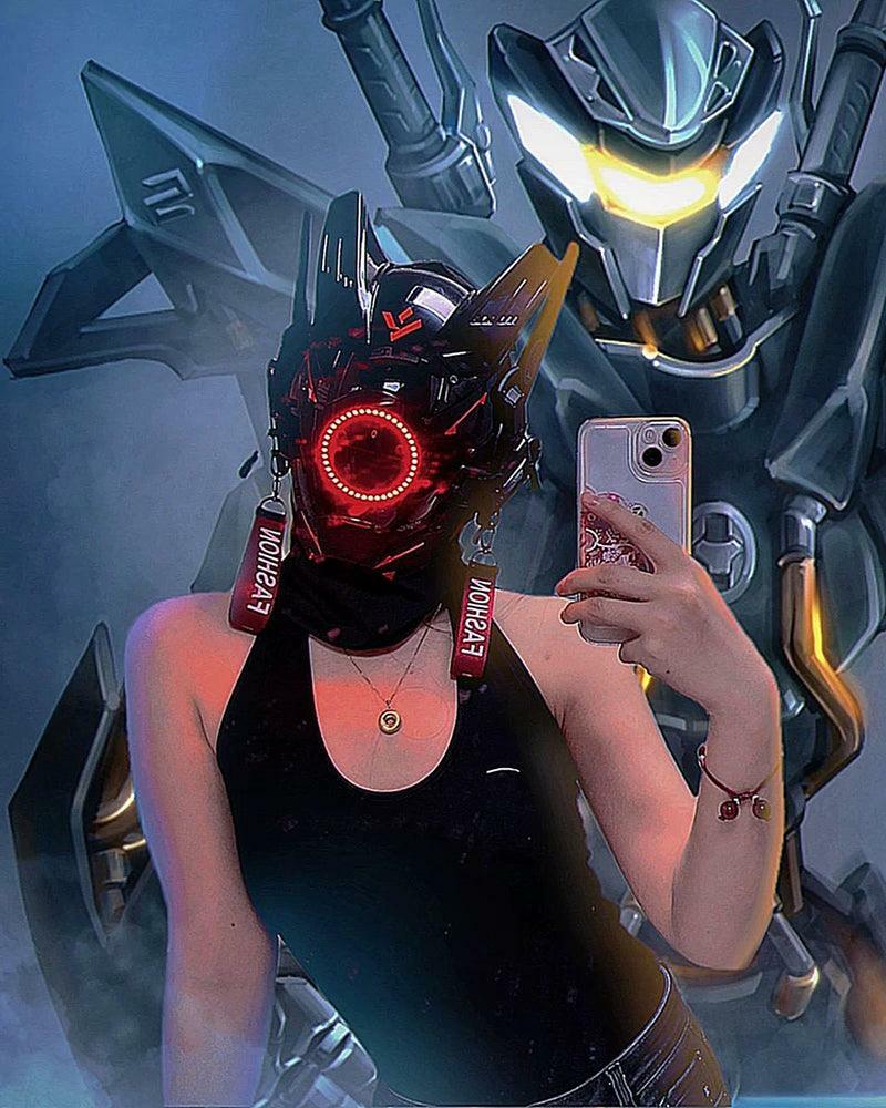 Thinking Out Loud Cyberpunk LED Mask - 7 Color Options for Y2K, Grunge, and Aesthetic Styles