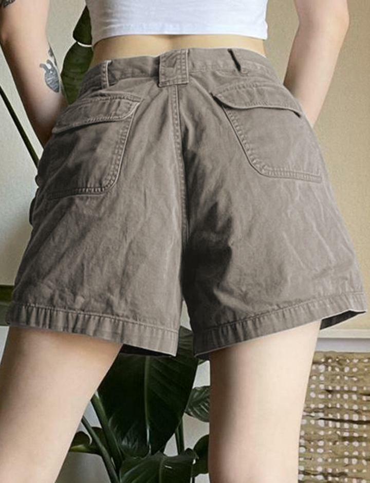 Trendy High-Waisted Multi-Pocket Cargo Denim Shorts for Y2K, Grunge, and Coquette Aesthetics