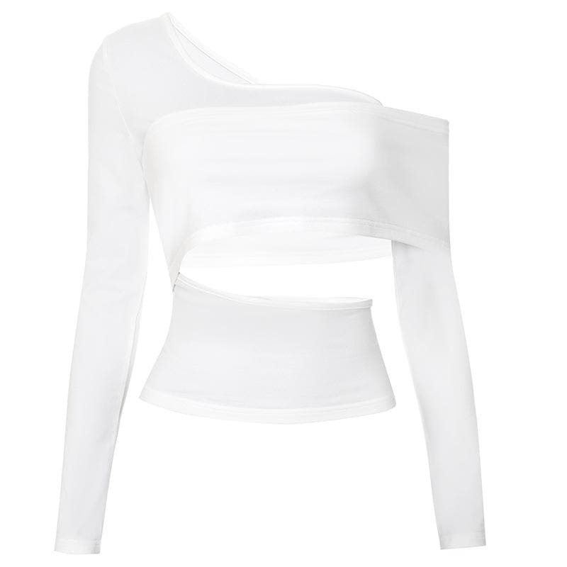Trendy One Shoulder Hollow Out Top - Y2K Aesthetic Backless Cut Out for Grunge & Coquette Styles