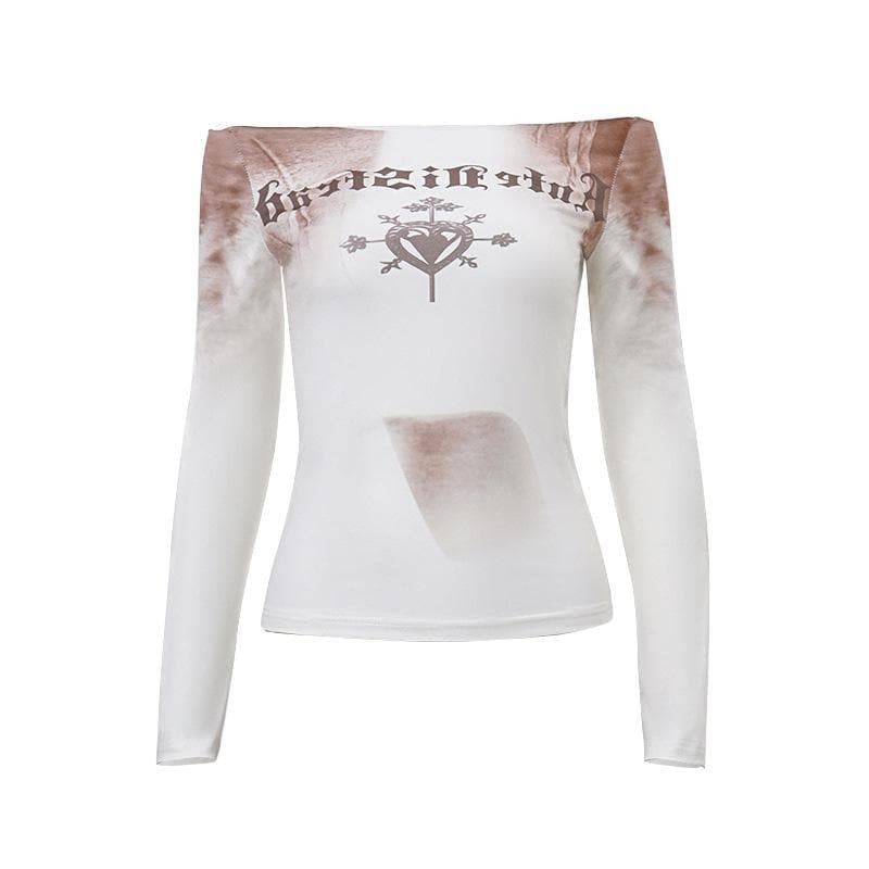 Trendy Tie Dye Off-Shoulder Top - Y2K Aesthetic, Grunge Style, and Coquette Vibes