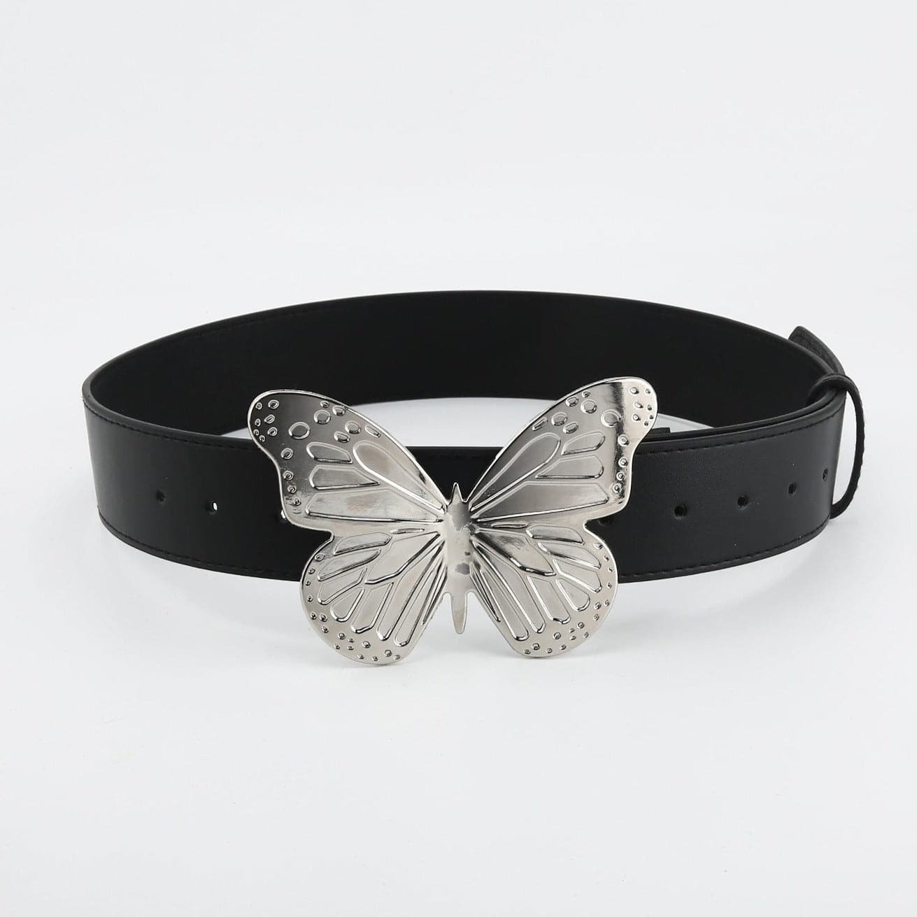 Trendy Y2K Aesthetic Butterfly Decor PU Leather Belt for Coquette and Grunge Styles