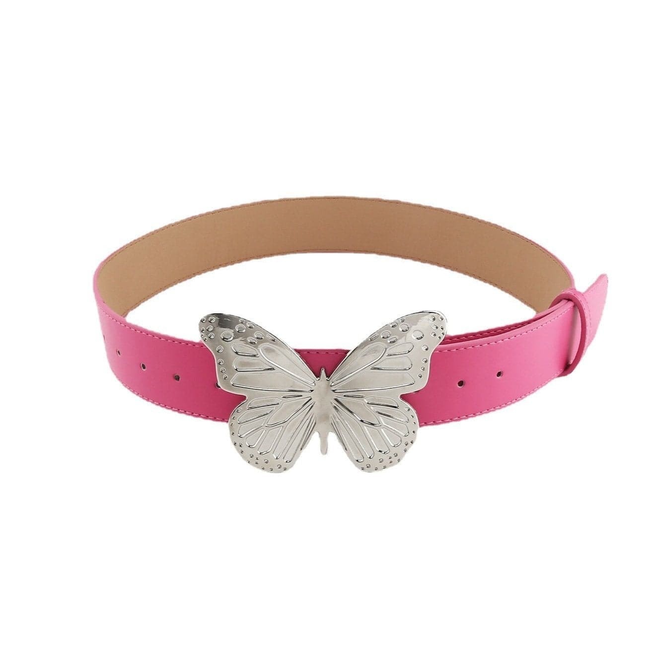 Trendy Y2K Aesthetic Butterfly Decor PU Leather Belt for Coquette and Grunge Styles