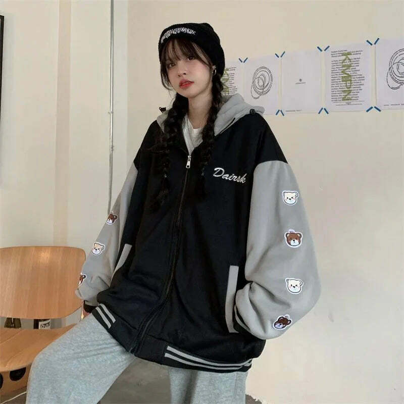 Trendy Y2K Baseball Jacket - Vintage Aesthetic, Grunge Style, and Coquette Vibes