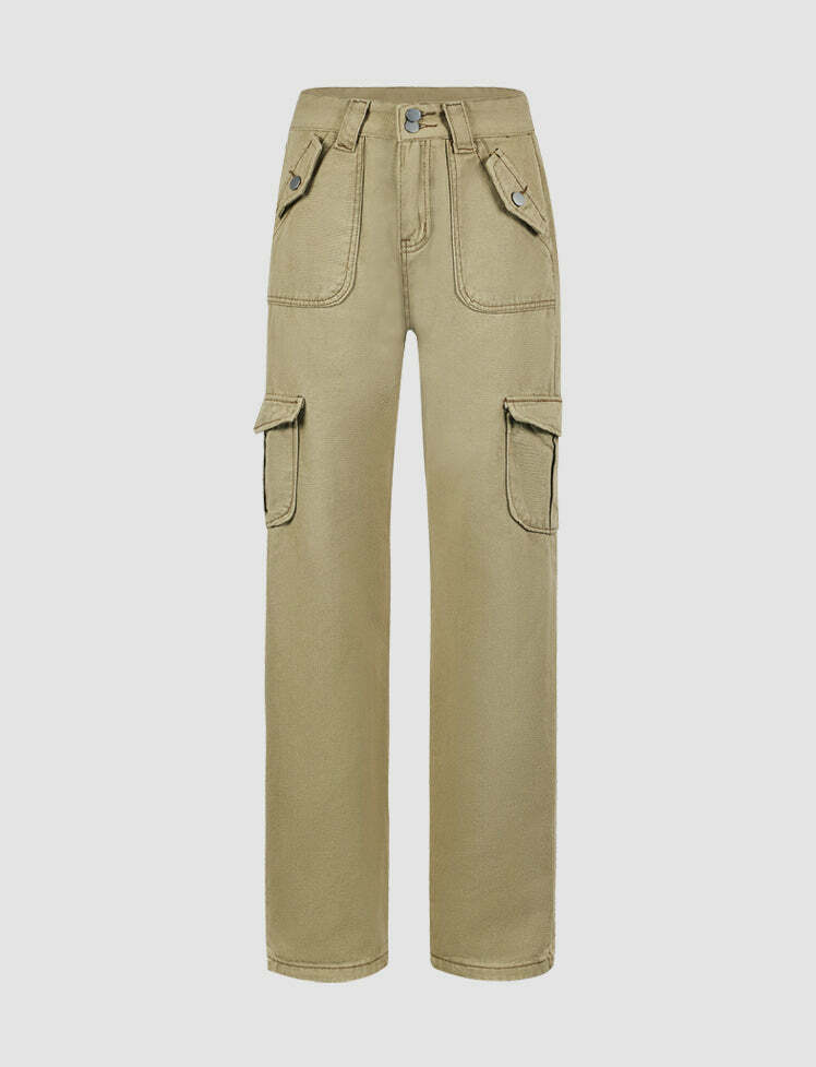 Trendy Y2K Low Waist Pocket Cargo Pants for Coquette, Grunge, and Aesthetic Styles