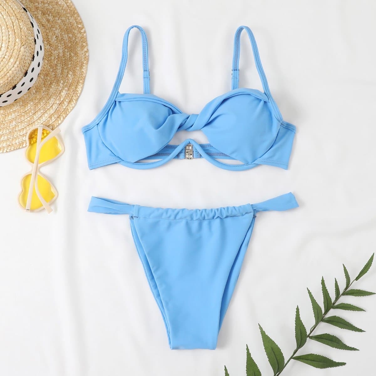 Trendy Y2K Ruched Backless Bikini Swimwear - Coquette & Grunge Aesthetic Vibes