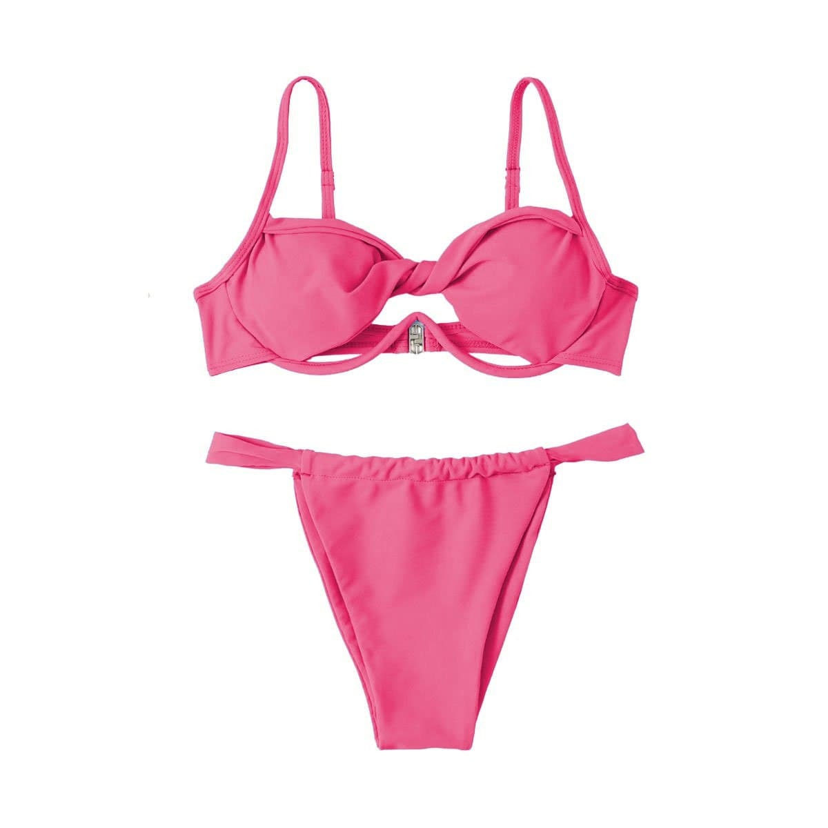 Trendy Y2K Ruched Backless Bikini Swimwear - Coquette & Grunge Aesthetic Vibes