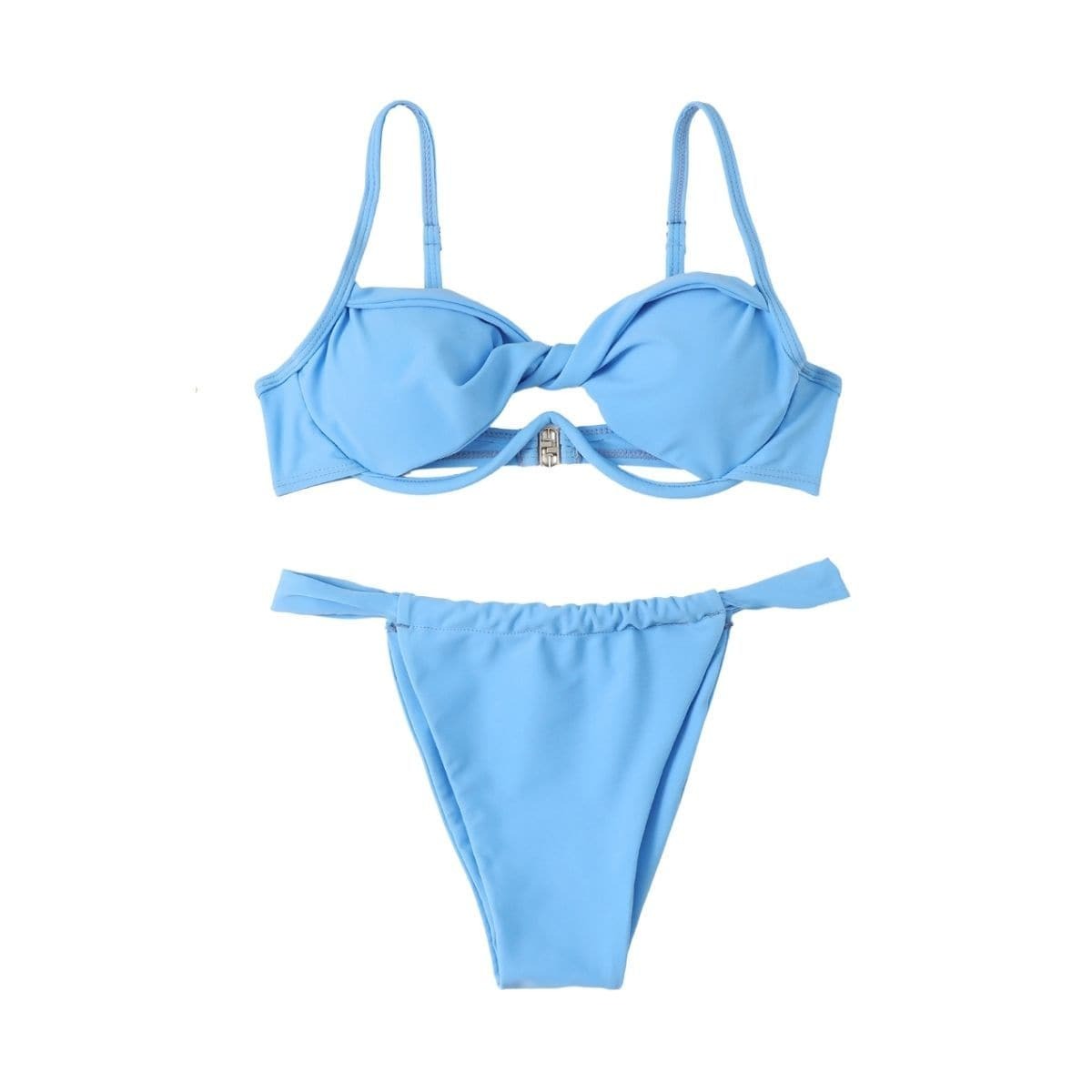 Trendy Y2K Ruched Backless Bikini Swimwear - Coquette & Grunge Aesthetic Vibes