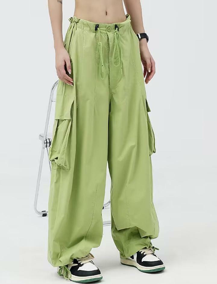 Trendy Y2K Wide-Leg Cargo Pants - Comfy Parachute Style for Grunge & Coquette Aesthetics