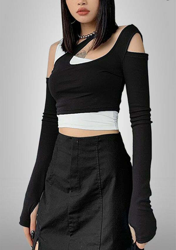 TWISTED Y2K Crop Top - Cute Grunge Aesthetic with Coquette Style for Trendy Outfits