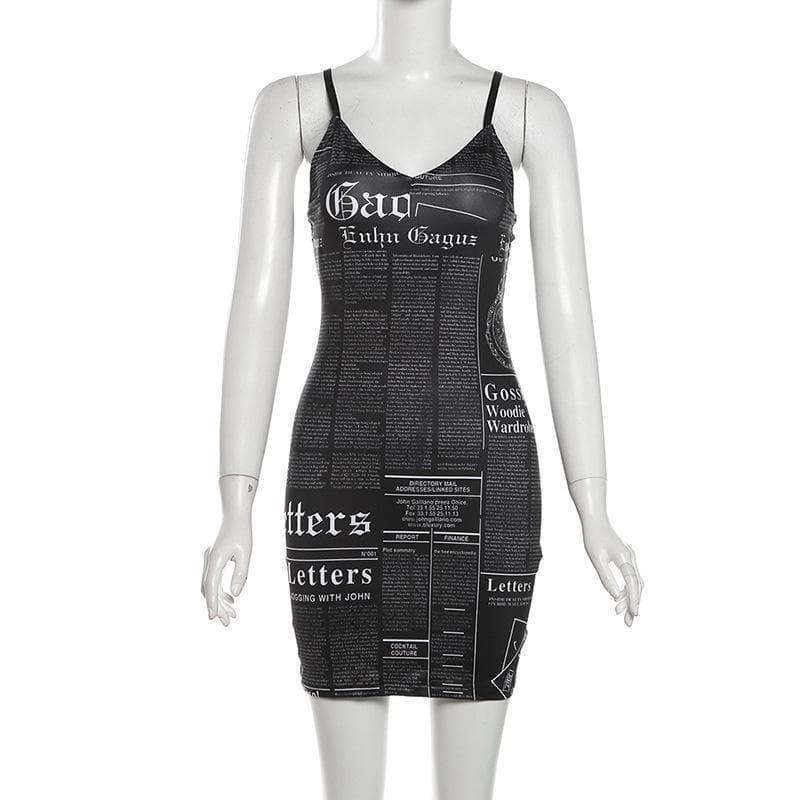 V-Neck Backless Cami Mini Dress - Y2K Aesthetic, Cute Tops for Coquette & Grunge Styles