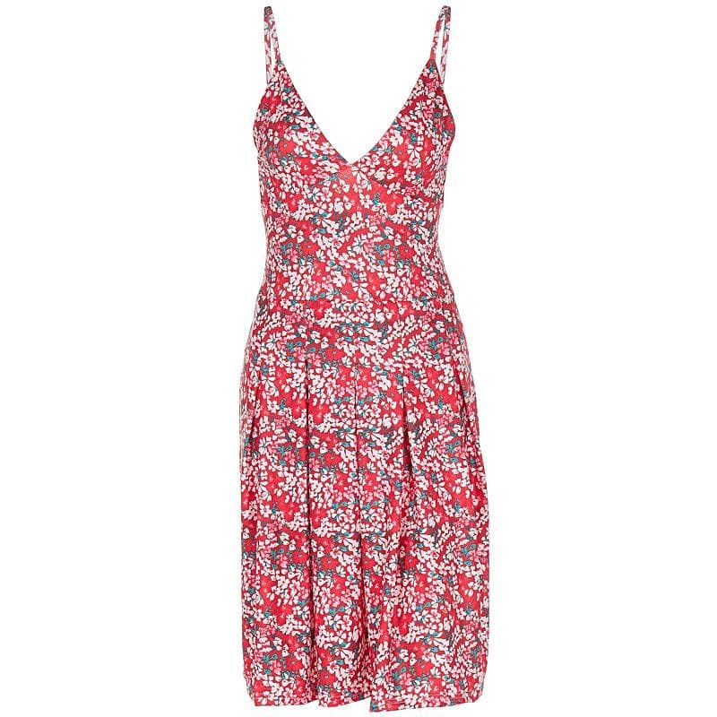 V-Neck Floral Pleated Mini Dress - Y2K Aesthetic, Coquette Style, Cute Summer Outfit