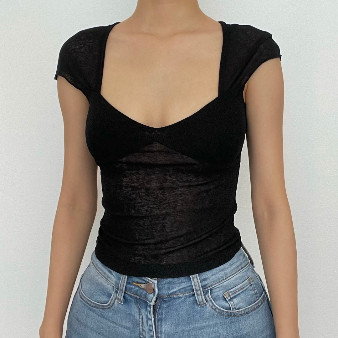 V-Neck Hollow Out Knotted Backless Crop Top - Y2K Aesthetic Cute Summer Essential