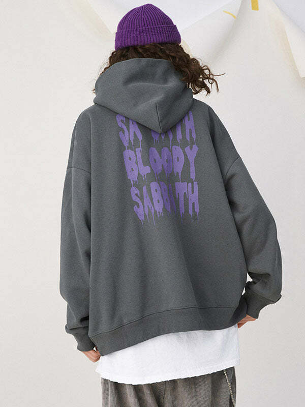 Vintage Black Sabbath Hoodie - Y2K Grunge Aesthetic, Comfy Oversized Style for Edgy Looks