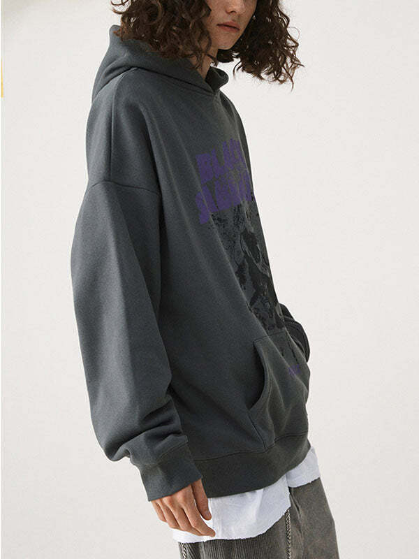 Vintage Black Sabbath Hoodie - Y2K Grunge Aesthetic, Comfy Oversized Style for Edgy Looks