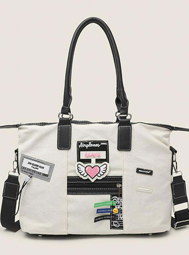 Vintage Creative Label Y2K Aesthetic Travel Bag - Cute Coquette & Grunge Style Essential
