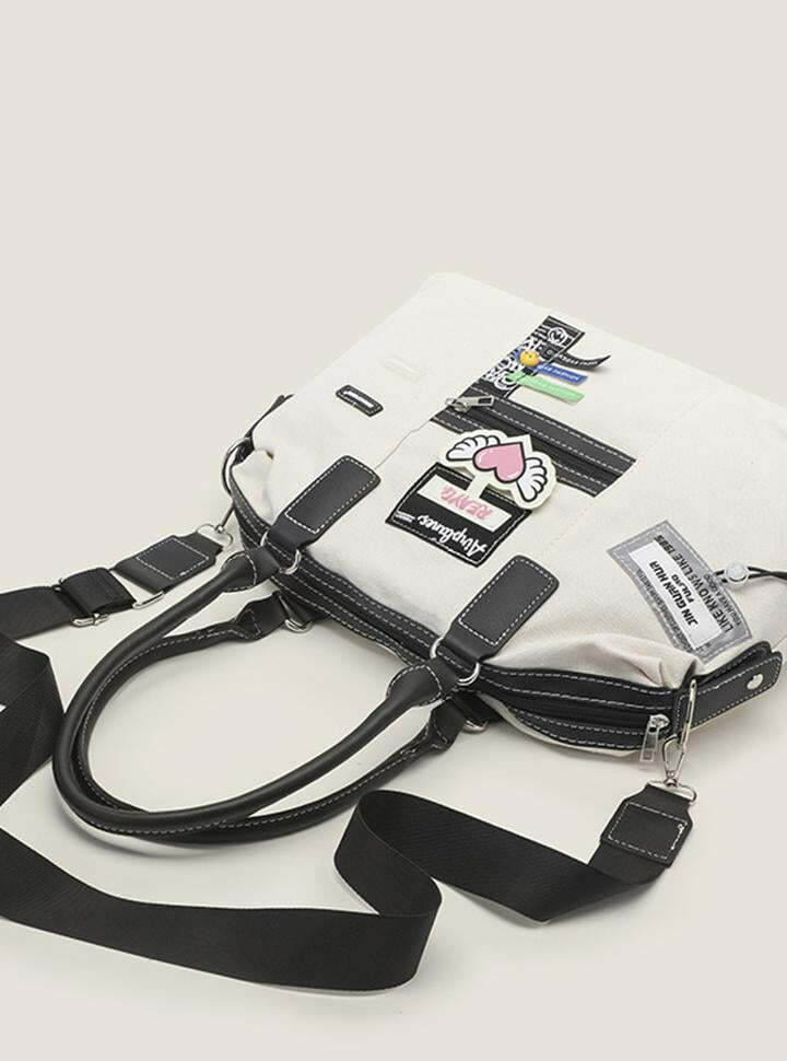 Vintage Creative Label Y2K Aesthetic Travel Bag - Cute Coquette & Grunge Style Essential