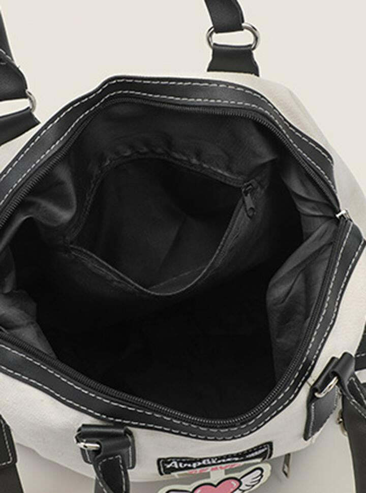 Vintage Creative Label Y2K Aesthetic Travel Bag - Cute Coquette & Grunge Style Essential