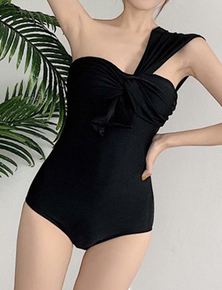Vintage One Shoulder Y2K Aesthetic Resort Swimsuit - Cute Retro Style for Summer Vibes