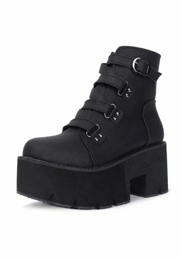 Vintage Punk Leather Cross Strappy Ankle Boots for Y2K, Grunge, and Coquette Aesthetics