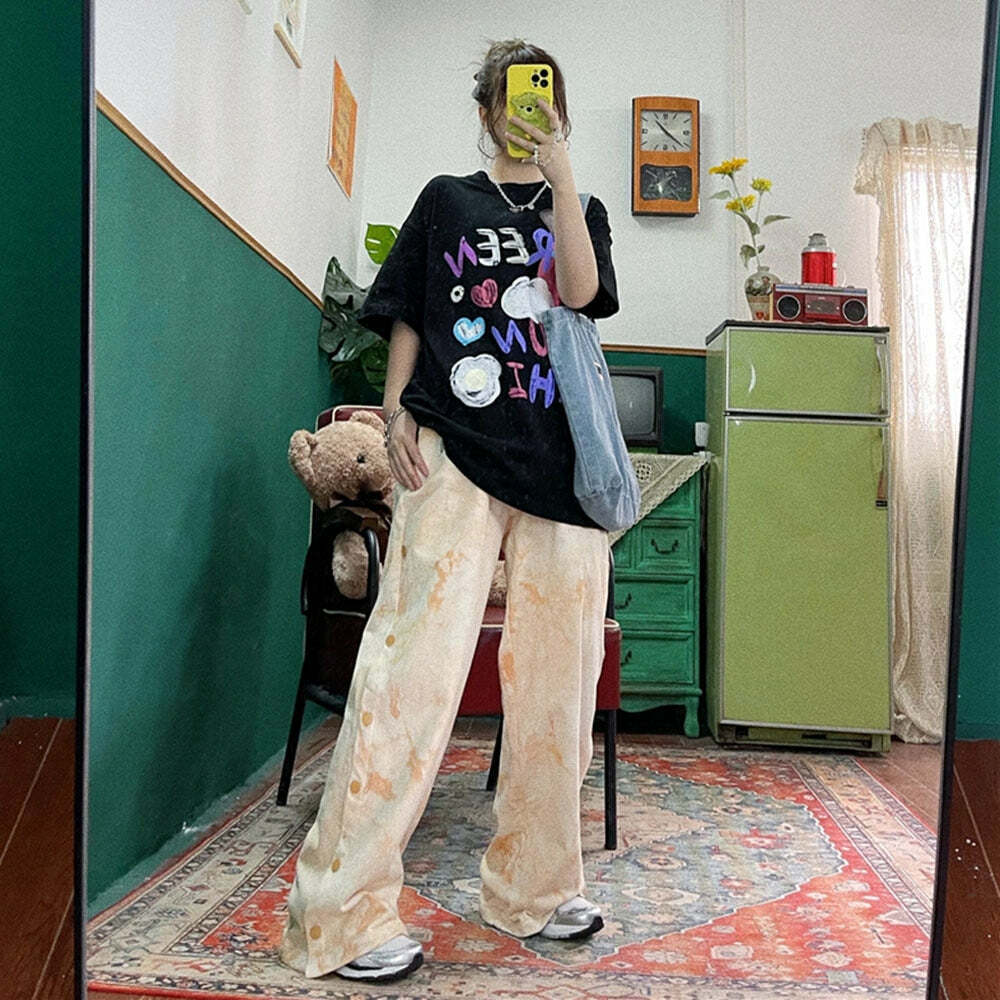 Vintage Tie-Dye Cargo Pants - Y2K Aesthetic, Grunge Style, Comfy & Cute for Every Occasion