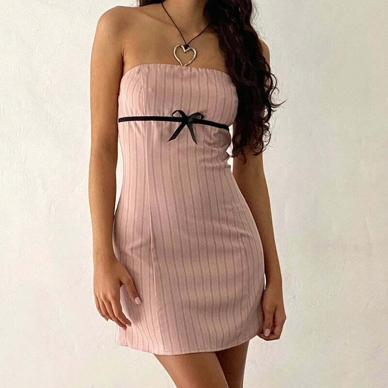 Vintage Y2K Mini Dress - Cute Coquette Aesthetic with Grunge Style & Pastel Goth Vibes
