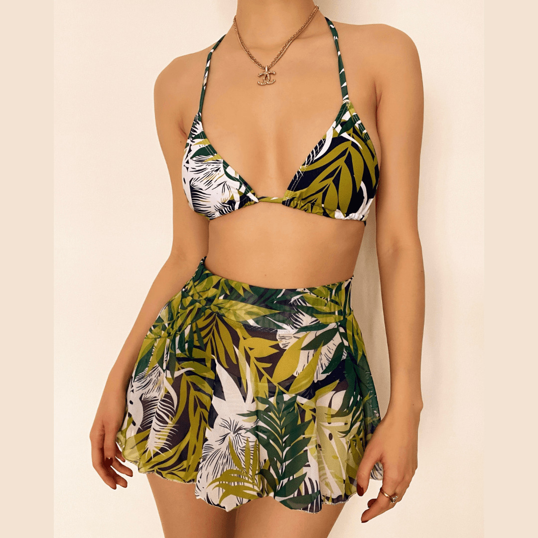 Y2K Aesthetic 3-Piece Swimwear Set - Cute Pastel Goth & Coquette Style for Summer Vibes