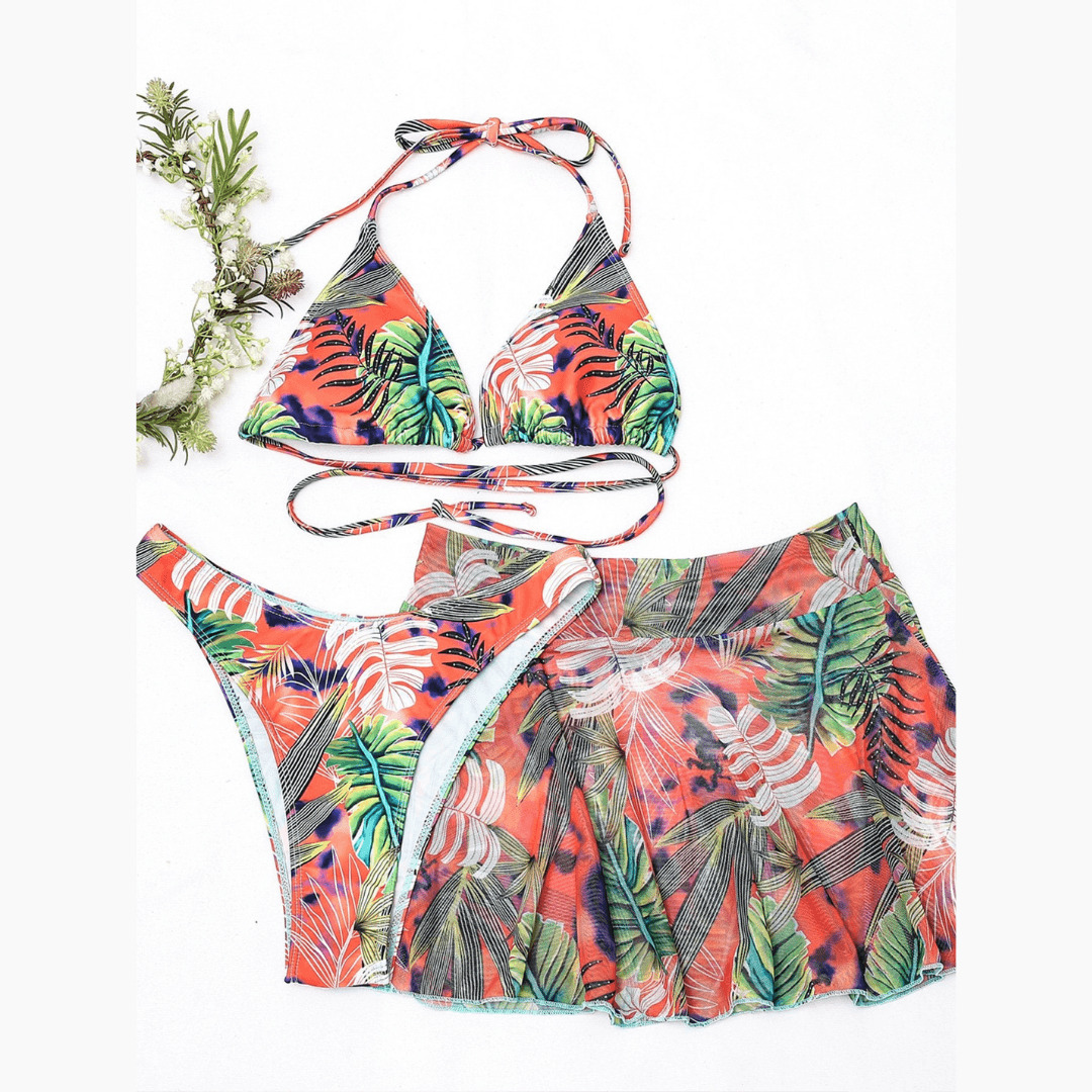Y2K Aesthetic 3-Piece Swimwear Set - Cute Pastel Goth & Coquette Style for Summer Vibes