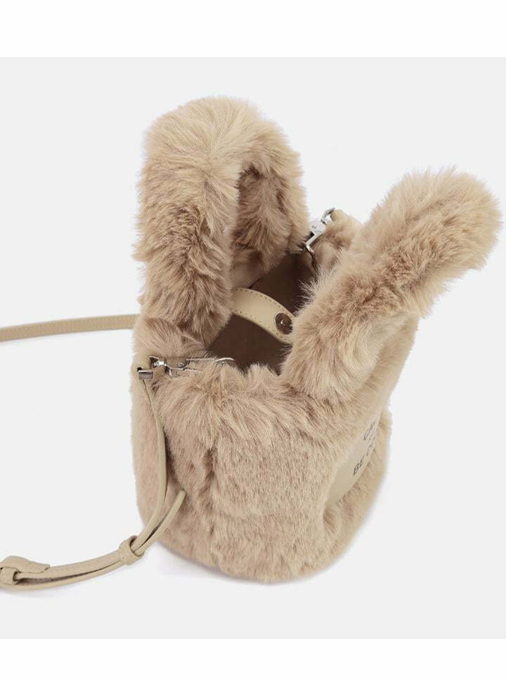 Y2K Aesthetic Alphabet Plush Bucket Bag - Cute Coquette & Grunge Style Accessory