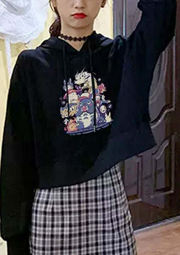 Y2K Aesthetic Anime Girl Hoodie - Cute Pastel Goth & Grunge Style Comfy Top