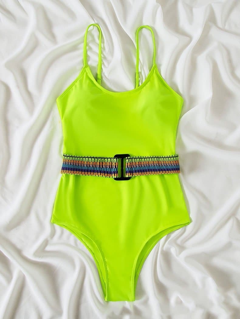Y2K Aesthetic Backless Belt One-Piece Swimsuit - Cute & Comfy for Summer Vibes