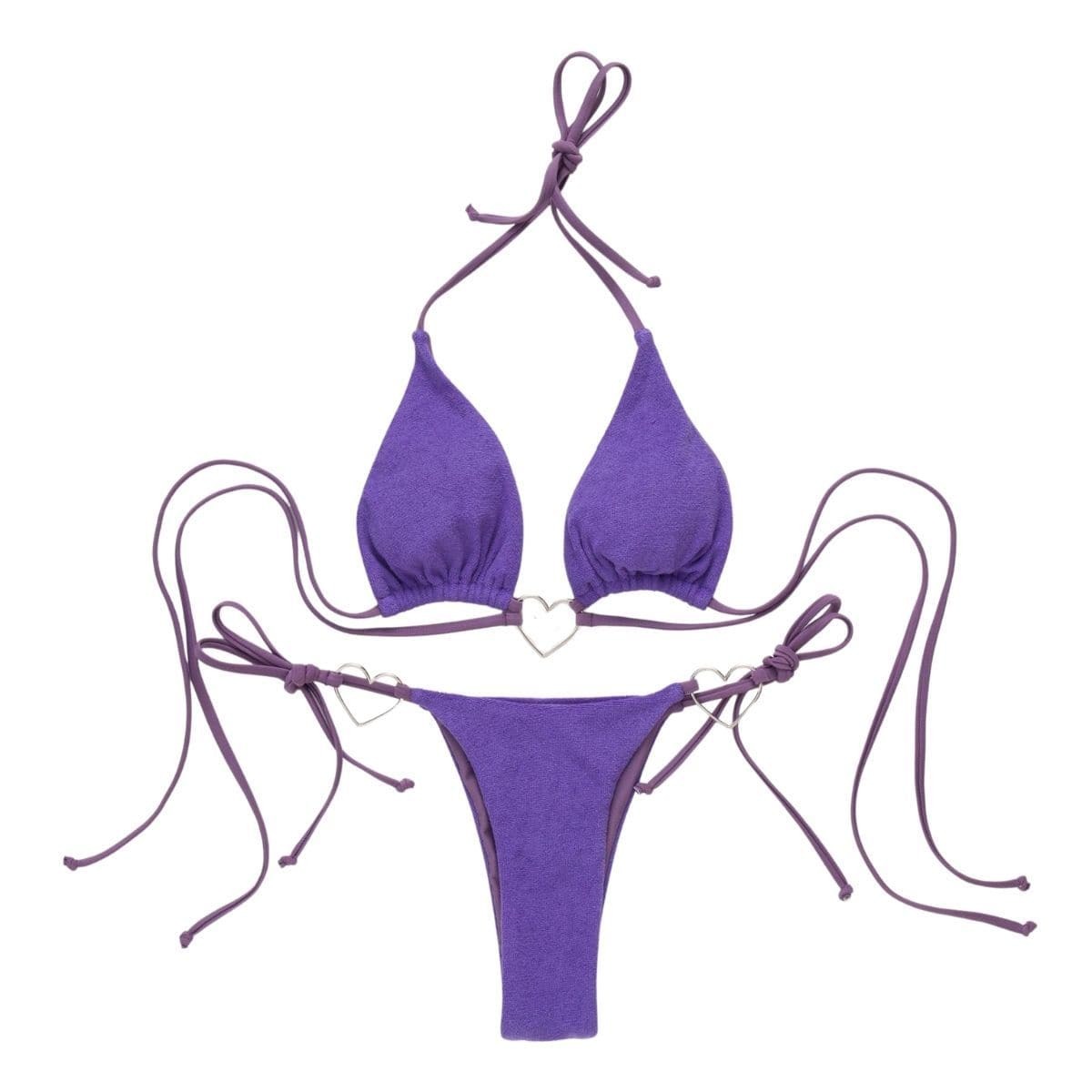 Y2K Aesthetic Backless Bikini with Self-Tie O-Ring Detail - Cute Swimwear for Summer