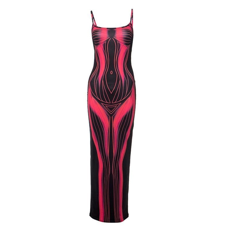 Y2K Aesthetic Backless Cami Maxi Dress - Cute Pastel Goth & Coquette Style Fashion
