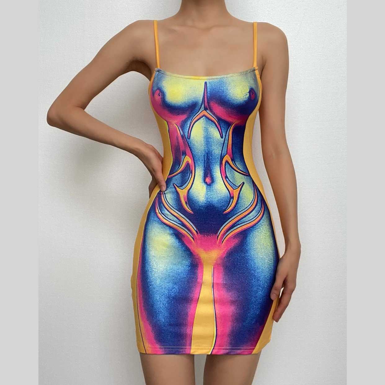 Y2K Aesthetic Backless Cami Mini Dress - Cute Grunge Style with Floral Print for Trendy Looks