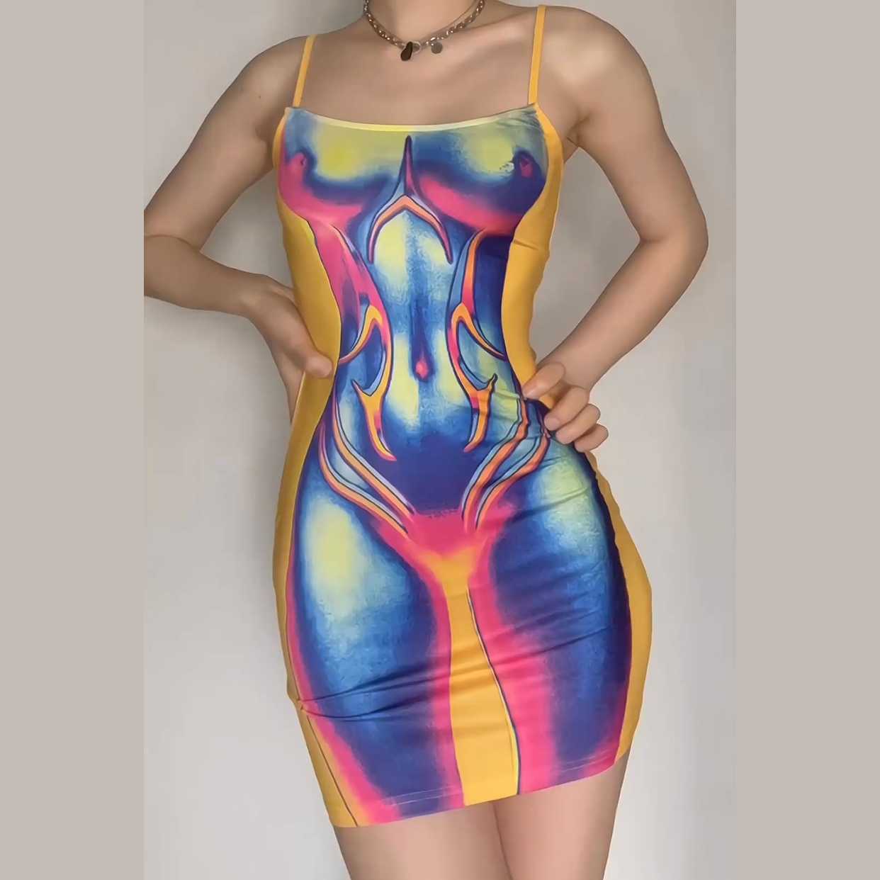 Y2K Aesthetic Backless Cami Mini Dress - Cute Grunge Style with Floral Print for Trendy Looks