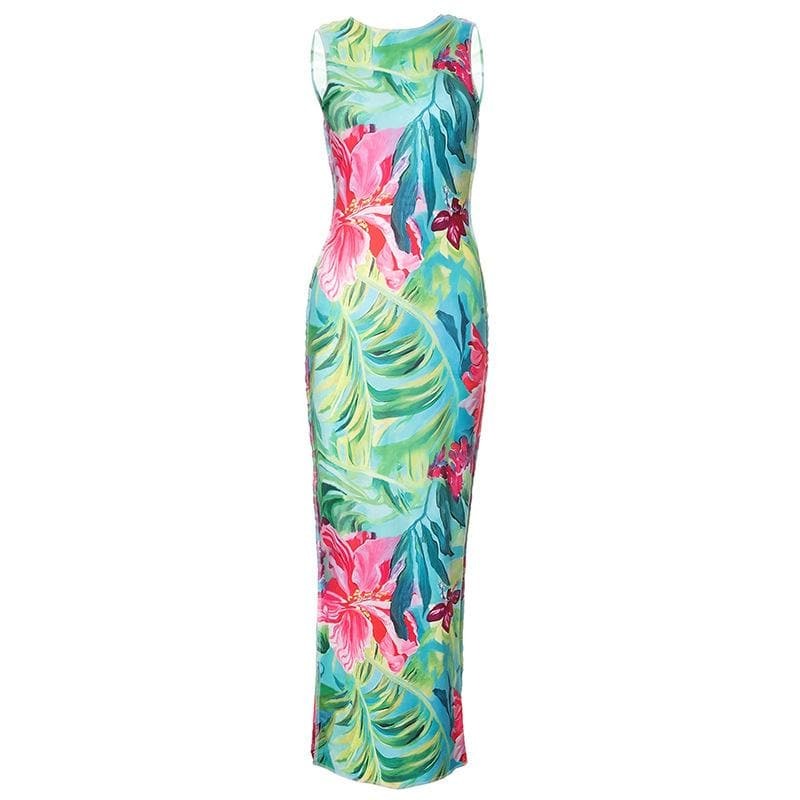 Y2K Aesthetic Backless Hollow Out Maxi Dress - Cute Cut Out Tank for Coquette & Grunge Styles