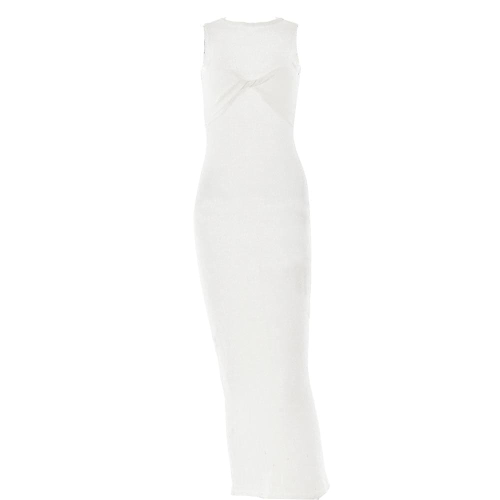 Y2K Aesthetic Backless Maxi Dress - Cute Sleeveless Crewneck for Coquette & Grunge Styles
