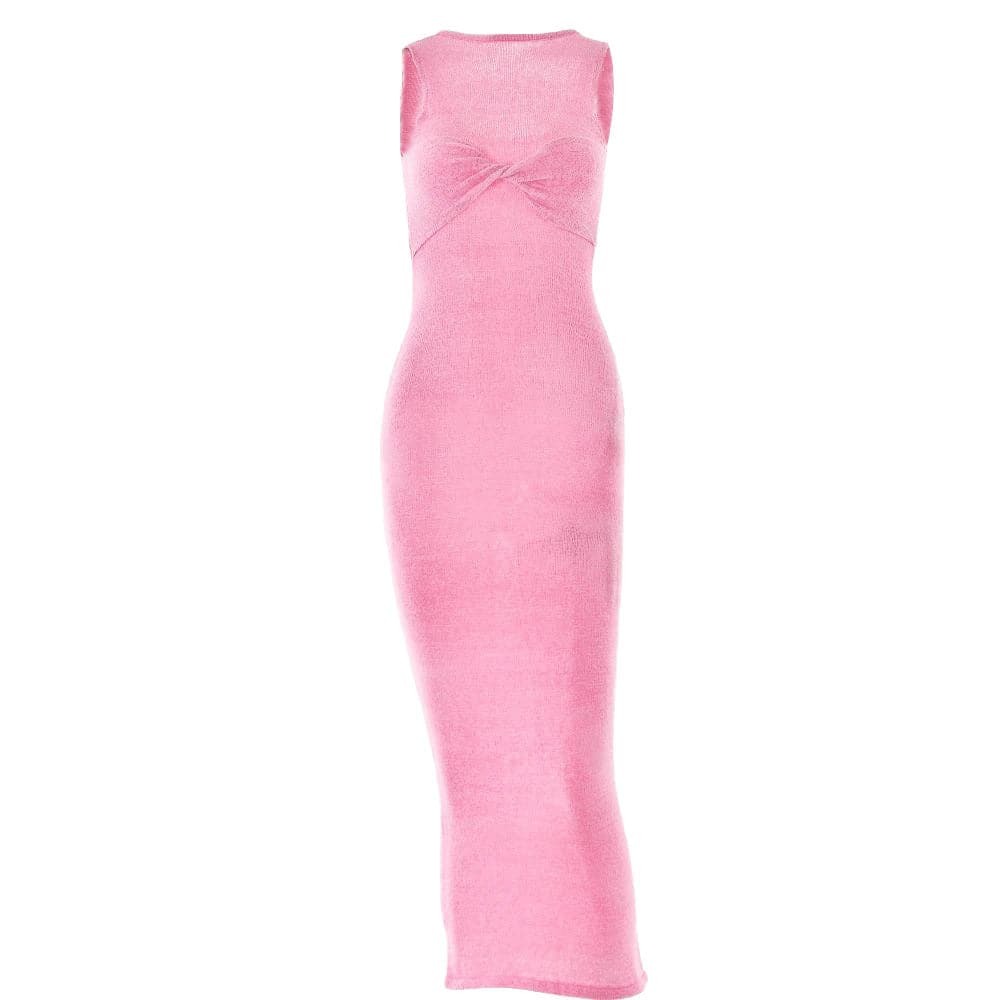 Y2K Aesthetic Backless Maxi Dress - Cute Sleeveless Crewneck for Coquette & Grunge Styles