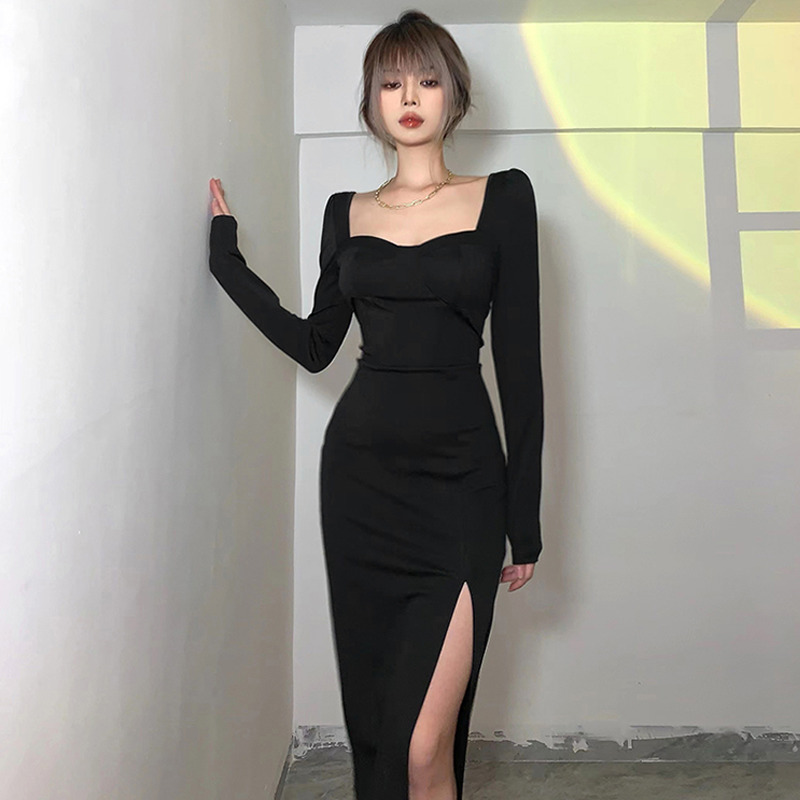 Y2K Aesthetic Black Dress - Grunge Style with Coquette Touch, Perfect for Cute Outfits