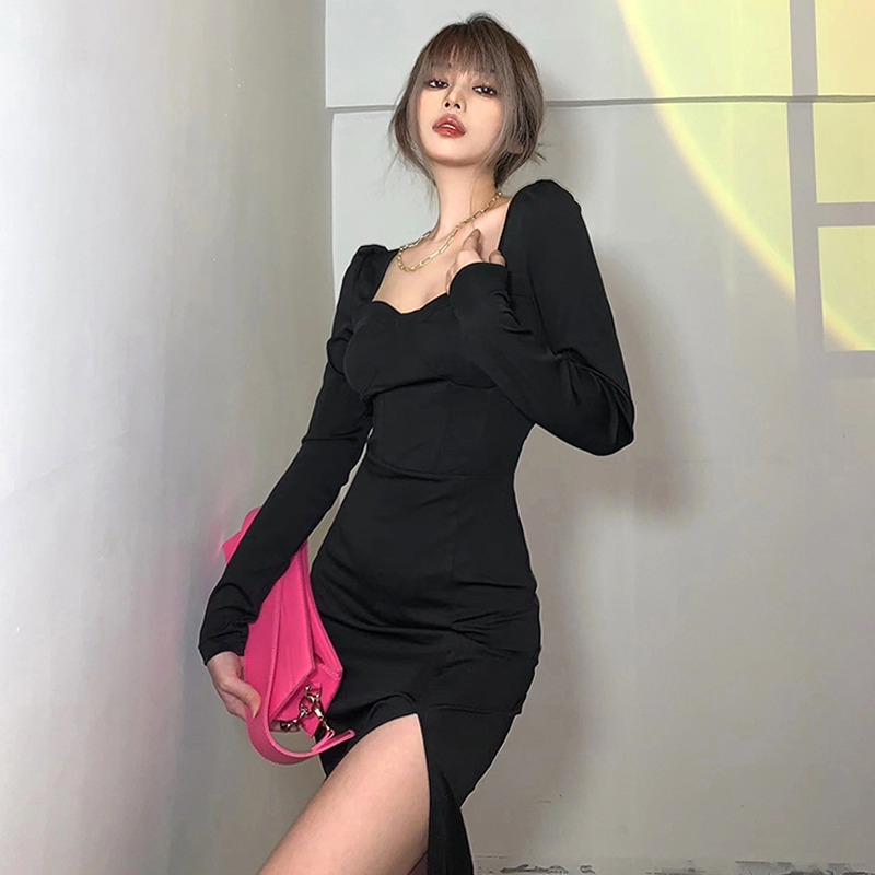 Y2K Aesthetic Black Dress - Grunge Style with Coquette Touch, Perfect for Cute Outfits