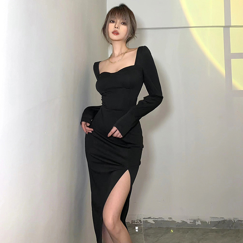 Y2K Aesthetic Black Dress - Grunge Style with Coquette Touch, Perfect for Cute Outfits