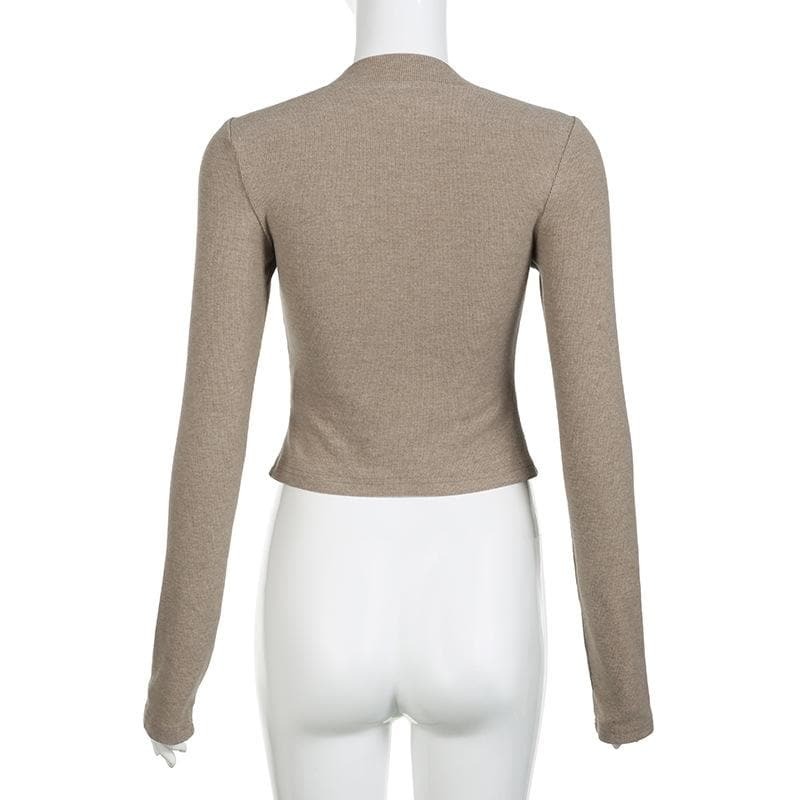 Y2K Aesthetic Contrast Patchwork Long Sleeve Top - Cute Grunge & Coquette Style