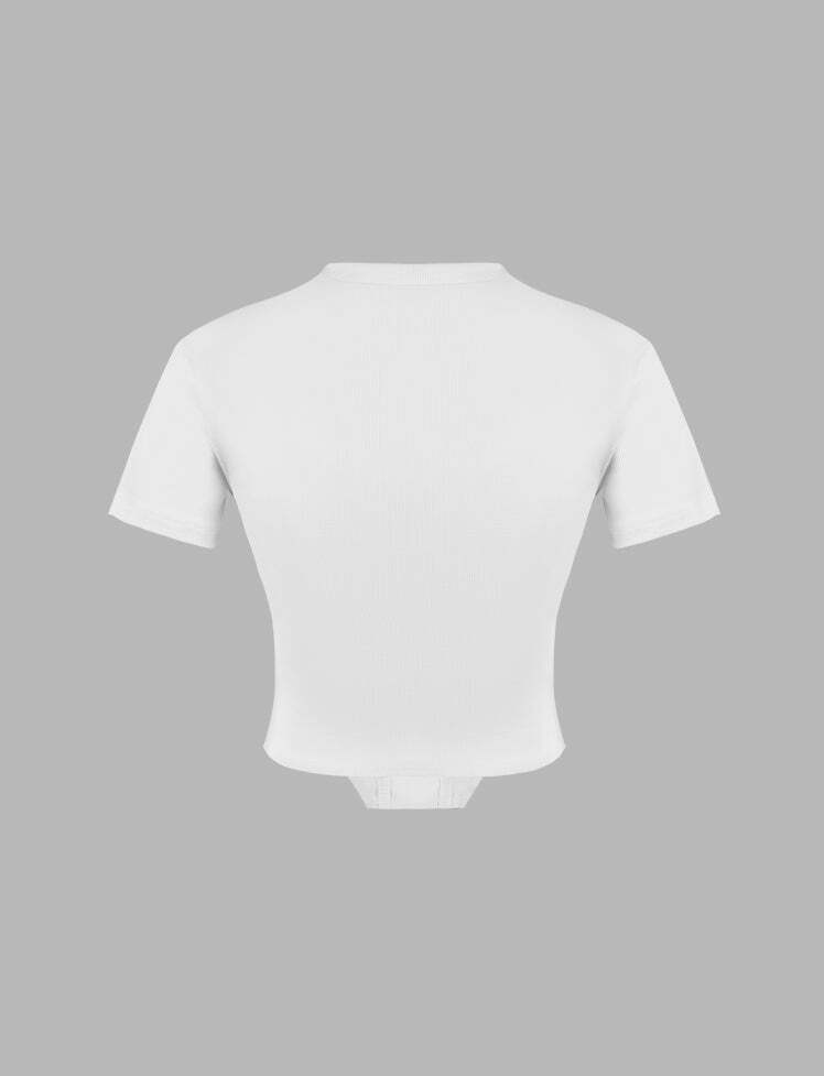 Y2K Aesthetic Corset Short Sleeve Top - Cute Grunge Style for Trendy Outfits