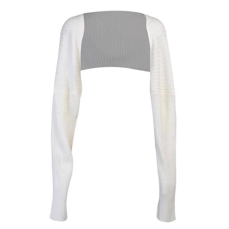 Y2K Aesthetic Knitted Cropped Long Sleeve Top - Cute Coquette & Grunge Style Essential