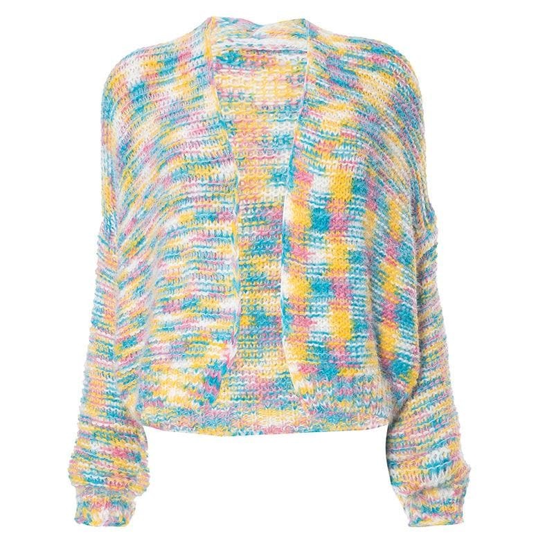 Y2K Aesthetic Knitted Long Sleeve Contrast Coat Top - Cute & Comfy for Grunge & Coquette Styles
